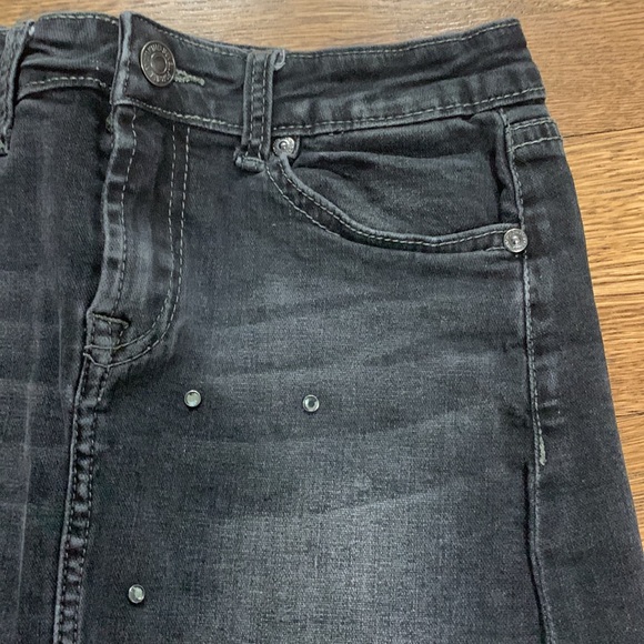 “Diamond” studded faded black denim skirt - Picture 2 of 4